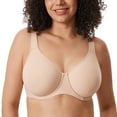 thumbnail image 1 of DELIMIRA Women's Inbarely Plus Full Coverage Bra Plus Size Underwire Unlined Seamless Bras, 1 of 5