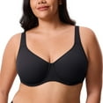 thumbnail image 1 of DELIMIRA Women's Inbarely Plus Full Coverage Bra Plus Size Underwire Unlined Seamless Bras, 1 of 5