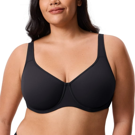 DELIMIRA Women's Inbarely Plus Full Coverage Bra Plus Size Underwire Unlined Seamless Bras
