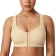 thumbnail image 1 of DELIMIRA Women's Inbarely Plus Posture Bras Front Closure Lightly Padded Wireless Full Coverage Bra, 1 of 6