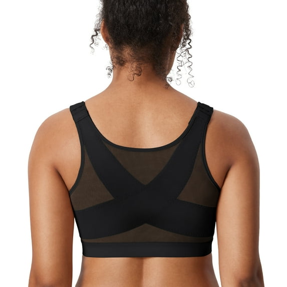 DELIMIRA Women's Inbarely Plus Posture Bras Front Closure Lightly Padded Wireless Full Coverage Bra