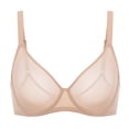 thumbnail image 1 of DELIMIRA Women's Mesh Bra Full Coverage Plus Size Plunge Unlined Underwire Bras, 1 of 7