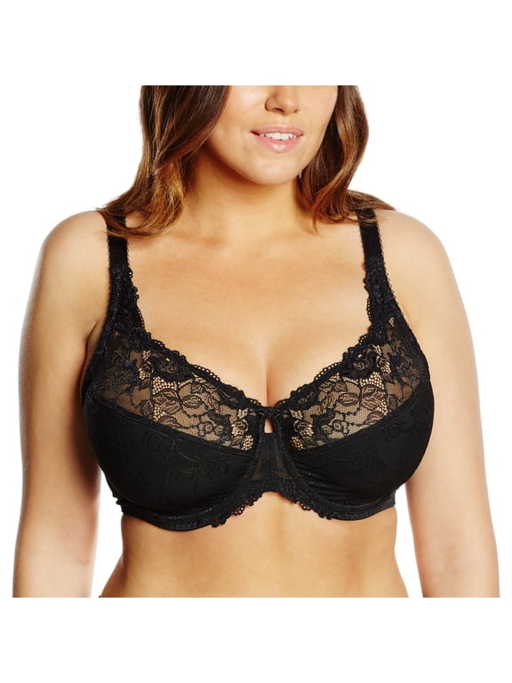 Women's Plus Size Full Coverage Underwire Unlined Minimizer Lace Bra