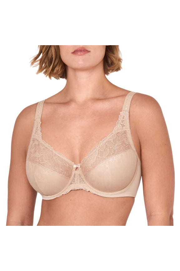 Women's Plus Size Full Coverage Underwire Unlined Minimizer Lace Bra