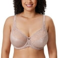 thumbnail image 1 of DELIMIRA Women's Plus Size Full Coverage Underwire Unlined Minimizer Lace Bra, 1 of 5