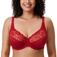 thumbnail image 1 of DELIMIRA Women's Plus Size Full Coverage Underwire Unlined Minimizer Lace Bra, 1 of 5