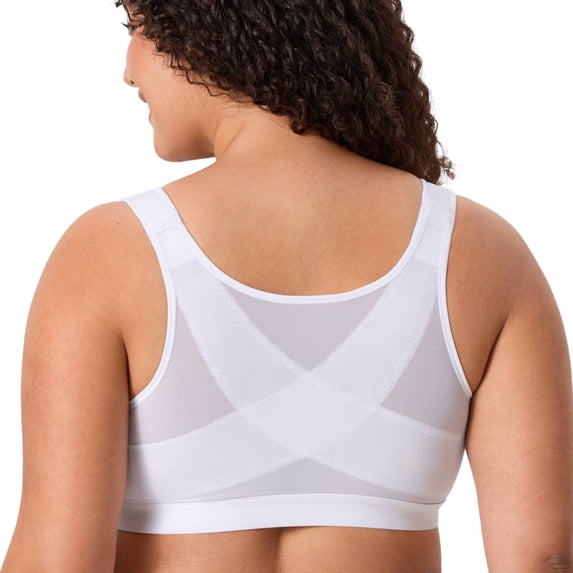 DELIMIRA Women's Posture Bra Front Closure Lightly Padded Plus Size Wireless Full Coverage Bras