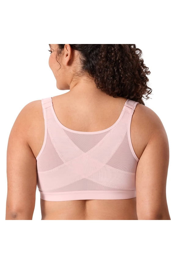 Women's Posture Bra Front Closure Lightly Padded Plus Size Wireless Full Coverage Bras