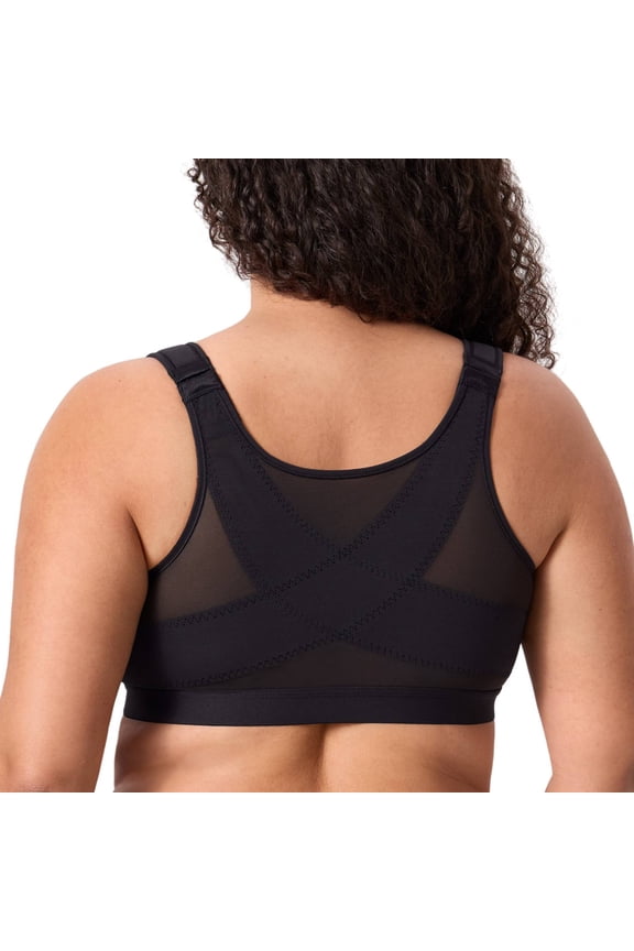 Women's Posture Bra Front Closure Lightly Padded Plus Size Wireless Full Coverage Bras