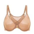 thumbnail image 1 of DELIMIRA Women's Posture Front Closure Bras Sheer Mesh Plus Size Underwire Unlined Bra, 1 of 5