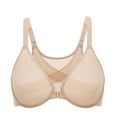 thumbnail image 1 of DELIMIRA Women's Posture Front Closure Bras Sheer Mesh Plus Size Underwire Unlined Bra, 1 of 6