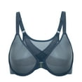 thumbnail image 1 of DELIMIRA Women's Posture Front Closure Bras Sheer Mesh Plus Size Underwire Unlined Bra, 1 of 5