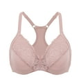 thumbnail image 1 of DELIMIRA Women's Racerback Front Closure Bras Lace Plus Size Full Coverage Underwire Unlined Bra, 1 of 6