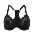 thumbnail image 1 of DELIMIRA Women's Racerback Front Closure Bras Lace Plus Size Full Coverage Underwire Unlined Bra, 1 of 6
