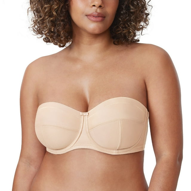 DELIMIRA Women's Strapless Bra Plus Size Underwire Multiway Unlined Bras - Walmart.com