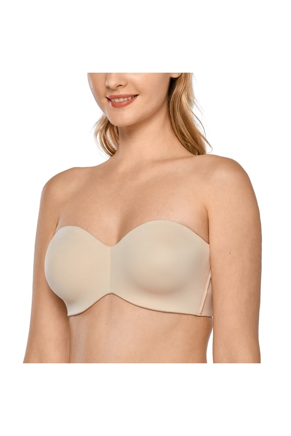 Women's Strapless Bra Unlined Underwire Minimizer Plus Size Bras