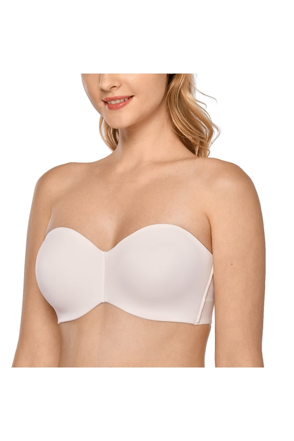 Women's Strapless Bra Unlined Underwire Minimizer Plus Size Bras