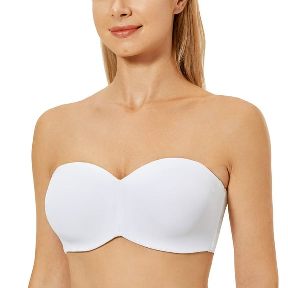 DELIMIRA Women's Strapless Bra Unlined Underwire Minimizer Plus Size Bras
