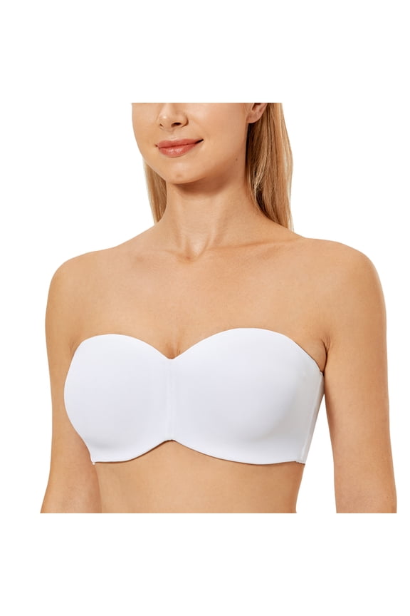 Women's Strapless Bra Unlined Underwire Minimizer Plus Size Bras