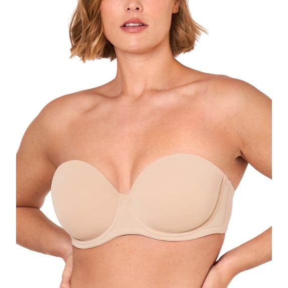 DELIMIRA Women's Padded Plus Size Strapless Bras Full Coverage Underwire Multiway Bra