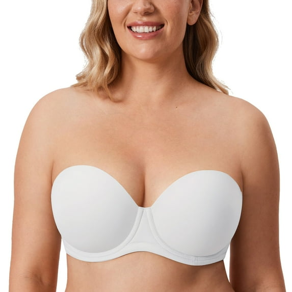 DELIMIRA Women's Underwire Strapless Bra Full Coverage Multiway Bras Plus Size