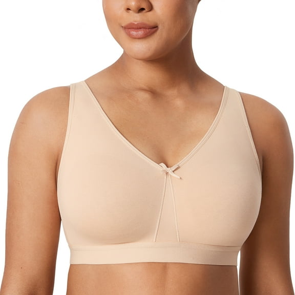 Women's Wireless Plus Size Bra Cotton Support Comfort Unlined