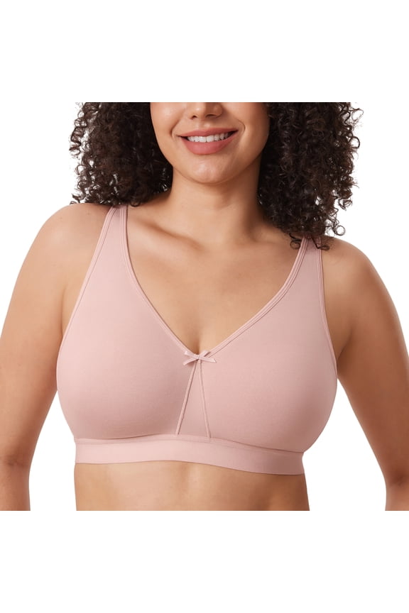 Women's Wireless Plus Size Bra Cotton Support Comfort Unlined