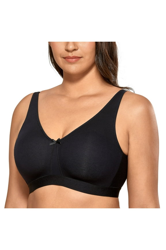 Women's Wireless Plus Size Bra Cotton Support Comfort Unlined