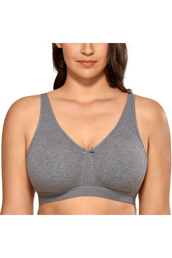 Women's Wireless Plus Size Bra Cotton Support Comfort Unlined