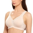 thumbnail image 1 of DELIMIRA Women's Wireless Plus Size Full Coverage Lace Bra Cotton Unlined Comfortable, 1 of 6