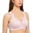 thumbnail image 1 of DELIMIRA Women's Wireless Plus Size Full Coverage Lace Bra Cotton Unlined Comfortable, 1 of 5