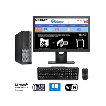 DELL 3020 SFF PC LCD 3.3Ghz Quad Core I5 4570 4GB 120GB SSD WiFi Windows 10 Desktop Computer (Used)