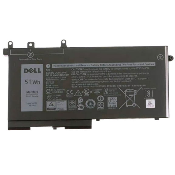 DELL 93FTF Laptop Battery Compatible with Dell Precision 15 3520 3530 Latitude E5280 E5580 E5490 E5590 E5480 E5290 E5591 E5491 Series 083XPC 83XPC D4CMT 451-BBZT 4YFVG 11.4V 51Wh 3 Cell