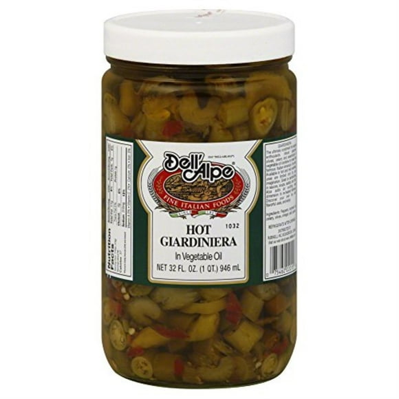 DELL ALPE, GIARDINIERA HOT, 32 OZ, (Pack of 6)