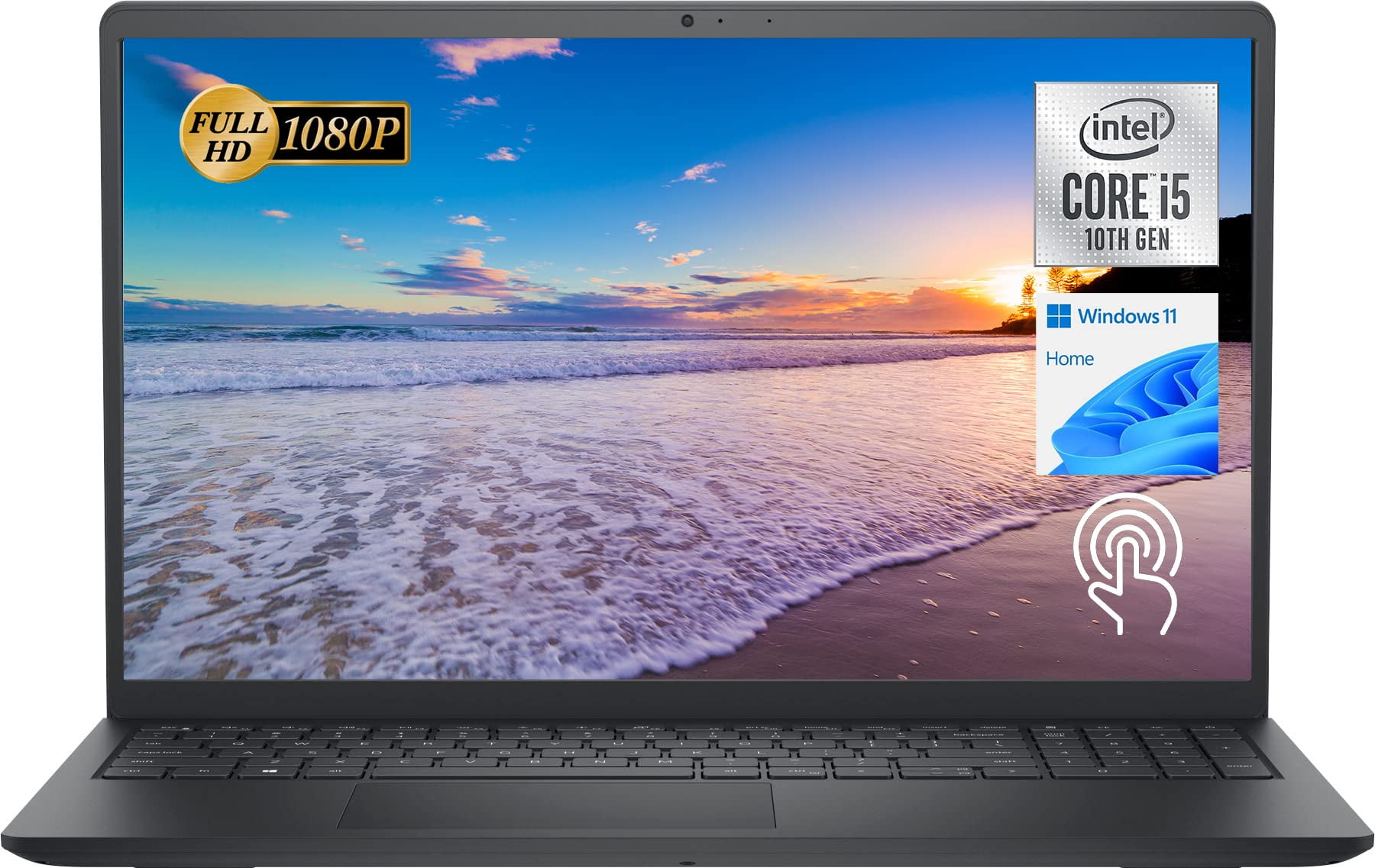 DELL Inspiron 15 3511 Laptop, 15.6" FHD Touchscreen, Intel Core i5-1035G1, 12GB RAM, 256GB PCIe SSD, SD Card Reader, Webcam, HDMI, WiFi, Windows 11 Home, Black