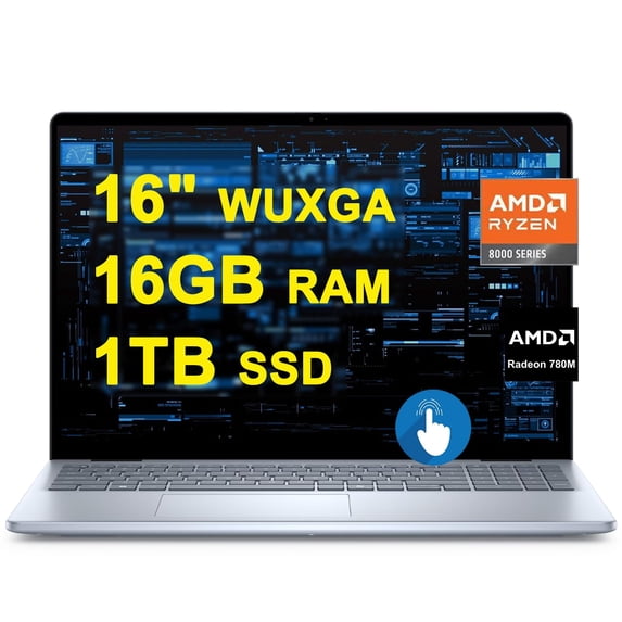DELL Inspiron 16 5645 Business AI PC Laptop 16" WUXGA AMD Octa-core Ryzen 7 8840U (Beats i7-1355U) 16GB RAM 1TB SSD Backlit Fingerprint FHD RGB Camera Long-Lasting Battery Win11