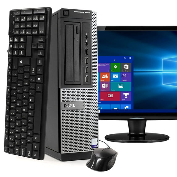 Pre-Owned DELL Optiplex 9010 Desktop Computer PC, Intel Quad-Core i5, 512GB SSD, 16GB DDR3 RAM, Windows 10 Pro, DVD, WIFI, 22in Monitor, USB Keyboard and Mouse (Used )