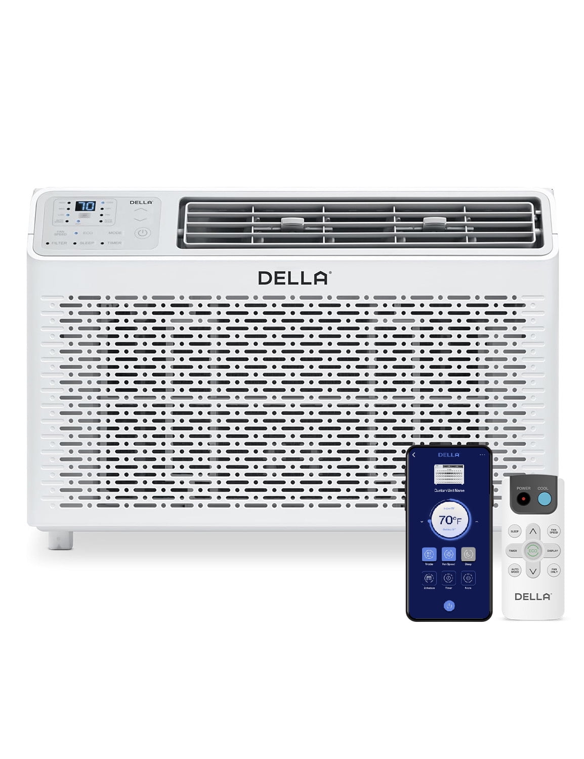 DELLA 10000 BTU White Window Air Conditioner with Remote and Sleep Mode