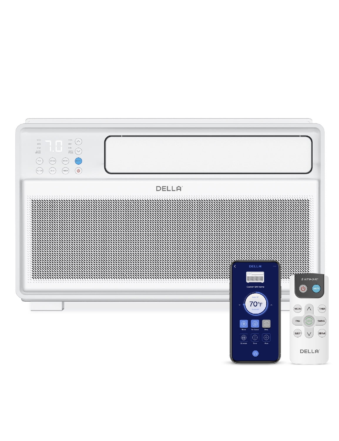 Della Miri Series 10000 BTU 440 sq ft Window Air Conditioner, White