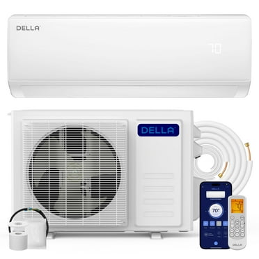 DELLA 11000 BTU Mini Split Air Conditioner 17 SEER2 Cools up to 550 Sq. Ft, 230V, Works with Alexa, Wifi Enabled Air Conditioner & Heater Ductless Inverter System with Heat Pump, Installation Kit