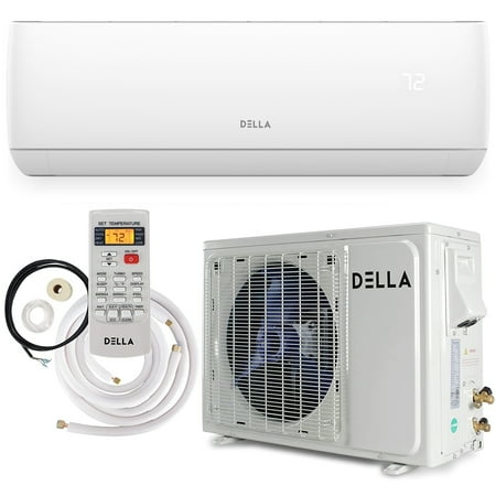 DELLA 12000 BTU Mini Split Air Conditioner Ductless Inverter System 17 SEER 115V with 1 Ton Heat Pump Full Installation