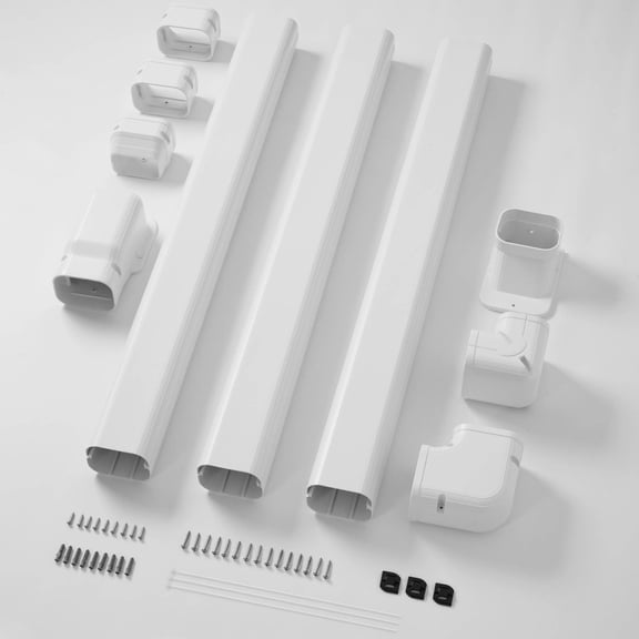 DELLA 3" 11 Ft Mini Split Line Set Cover, Decorative PVC Lineset Cover Kit, Paintable for Air Conditioner, Central AC, HAVC & Heat Pumps Systems Tubing Cover, White
