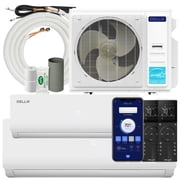 DELLA 35K BTU ODU 2 Dual Zone 12000 18000 BTU Wifi Mini Split AC & Heat Pump Work with Alexa, 19 SEER2 208-230V Cools Up to 1550 Sq.Ft, Ductless Pre-Charged Inverter System, 16ft Installation Kits