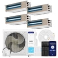 thumbnail image 1 of DELLA 41K BTU 4 Zone (11,000+11,000+11,000+17,000 BTU) Concealed Ducted Mini Split AC, 20 SEER2, Energy Star, 230V Inverter Heat Pump System,Pre-Charged,Work with Alexa and Wifi,25ft Kit & Thermostat, 1 of 7