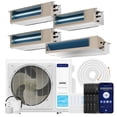 thumbnail image 1 of DELLA 41K BTU 4 Zone (9,500+9,500+11,000+22,000 BTU) Concealed Ducted Mini Split AC, 20 SEER2, Energy Star, 230V Inverter Heat Pump System, Pre-Charged, Work with Alexa and Wifi,25ft Kit & Thermostat, 1 of 7