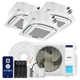 thumbnail image 1 of DELLA 42,000 BTU 3 Zone (12K+18K+18K) Ceiling Cassette Mini Split AC, Ultra Heat -13℉, 360° Airflow, Covers 1040 Sq.Ft, Energy Star, 22 SEER2 208-230V, Work with Alexa, Pre-Charged Heat Pump,25ft Kit, 1 of 7