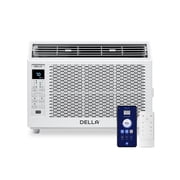 DELLA 5000 BTU Smart Window Air Conditioner Works with Alexa, Cools Up to 150 Sq. Ft, Small Room AC Unit with GEO Location, WIFI & Remote Controls, Dehumidifier, Fan Cools, Eco, Easy Install