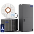 thumbnail image 1 of DELLA 53,000 BTU Ducted Central Air Conditioner with Air Handler, Heat Pump Inverter System, 17 SEER2 230V, Wired Controller, Two-Stage Compressor, Pre-Charged, Alexa & Wifi Control, 25ft Kit, 1 of 7