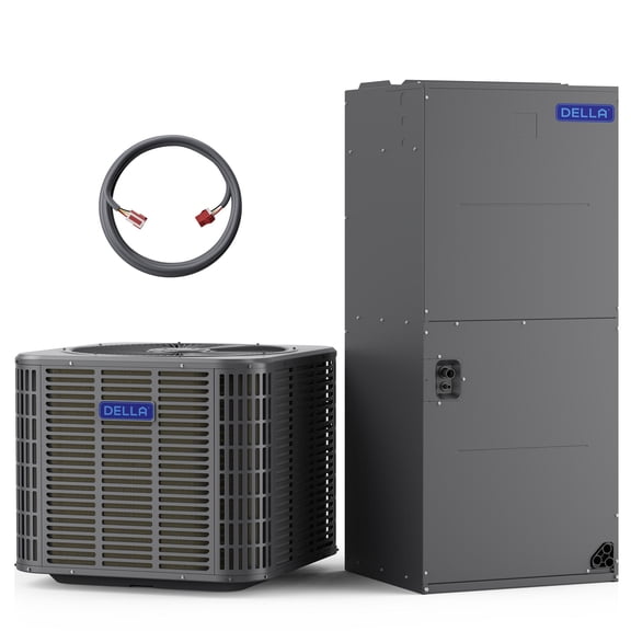 DELLA 53,000 BTU Ducted Central Air Conditioner with Multi-Position Air Handler, Heat Pump Inverter Split System AC, 17 SEER2 208-230V, Two-Stage Compressor, Pre-Charged