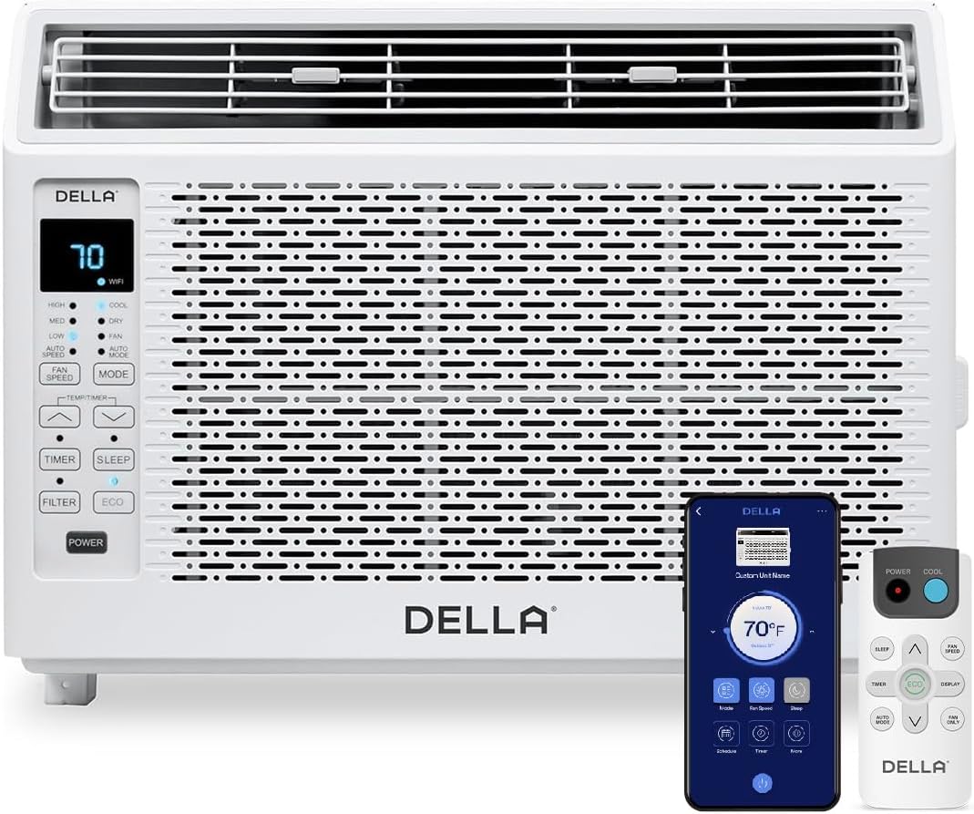 DELLA 6000 BTU Energy Saving Window Air Conditioner, Work with Alexa